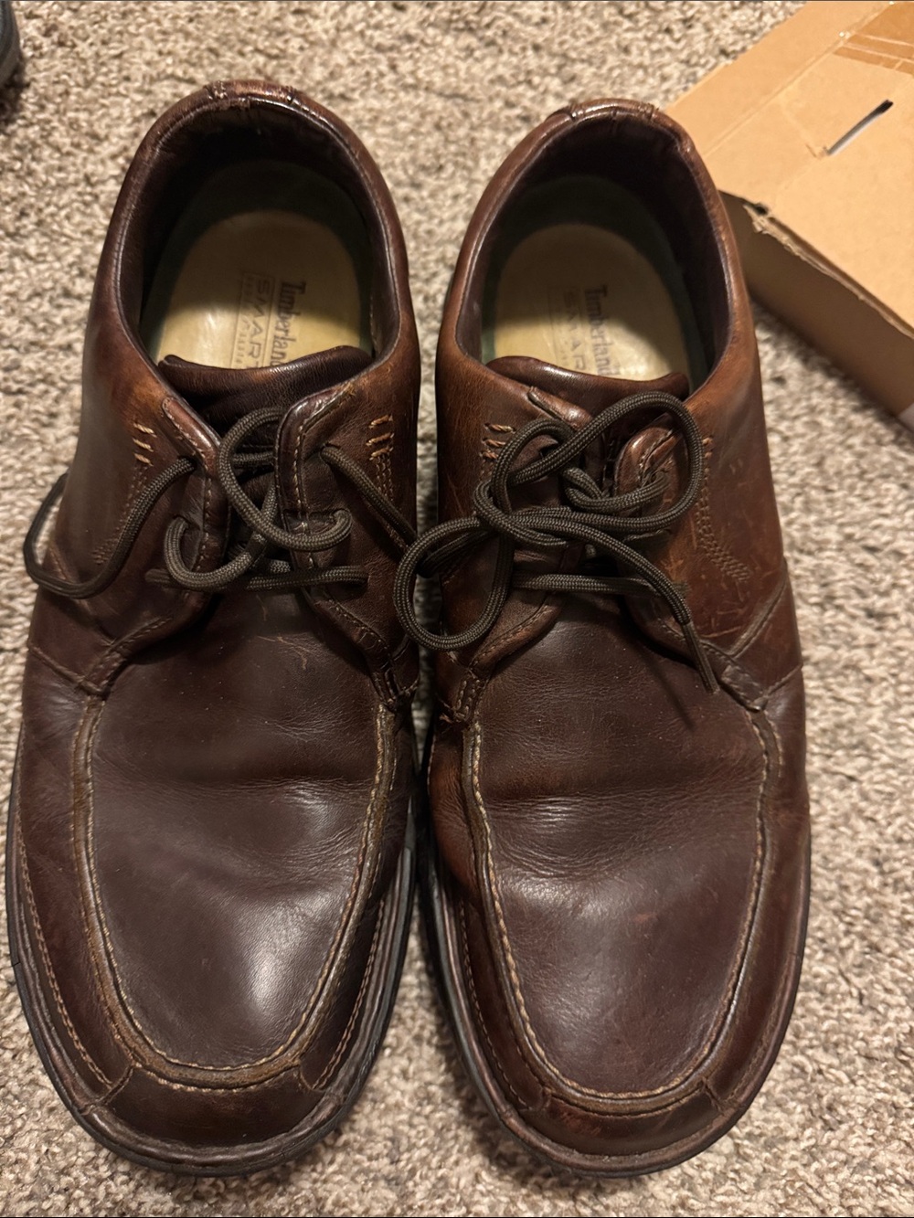 Timberland Men's Dark Brown Leather Slip-On Lace Casual Shoes